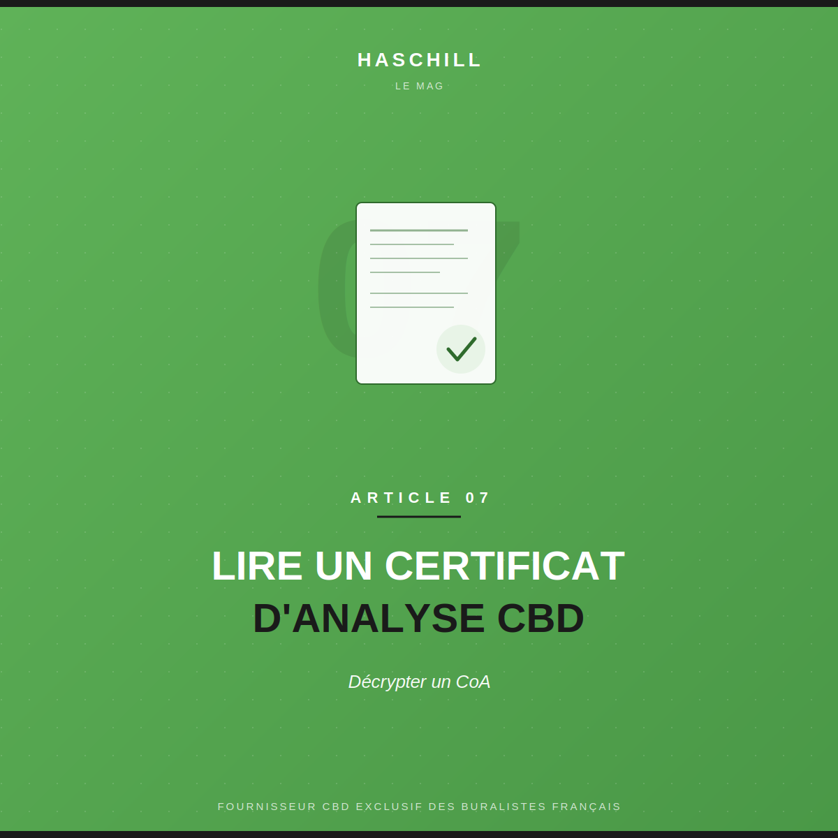 Comment lire un certificat d'analyse CBD (CoA)
