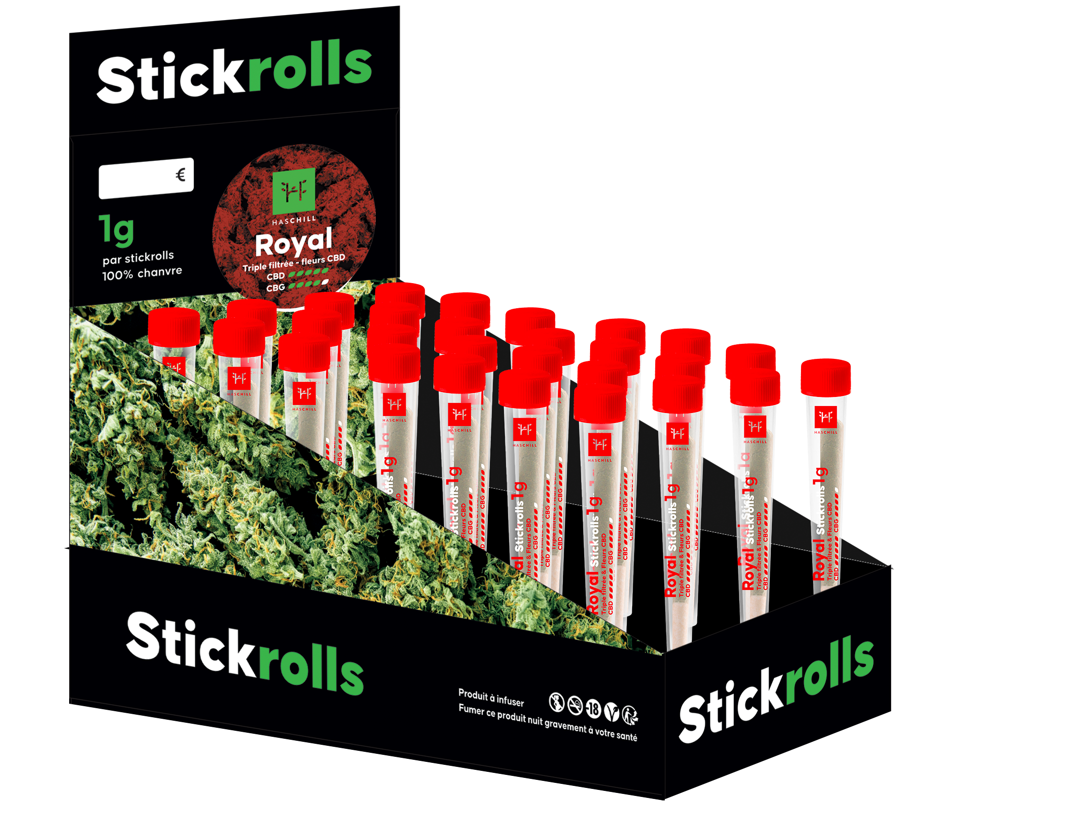 Pré-rolls CBD King Size Stick Rolls Stick Rolls - lot de 36 Haschill