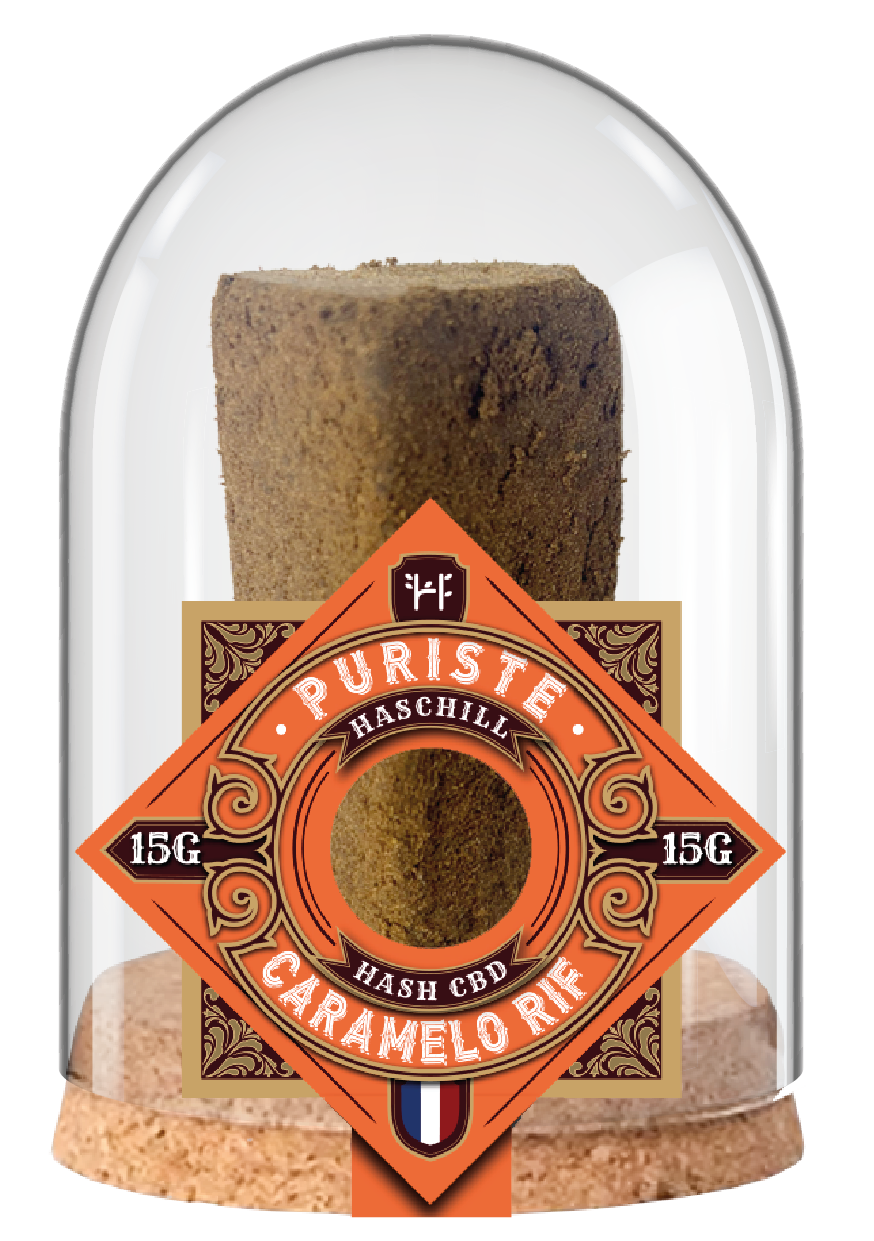 Résine CBD Puriste Caramelo RIF Haschill - boîte de 4 dômes 15g